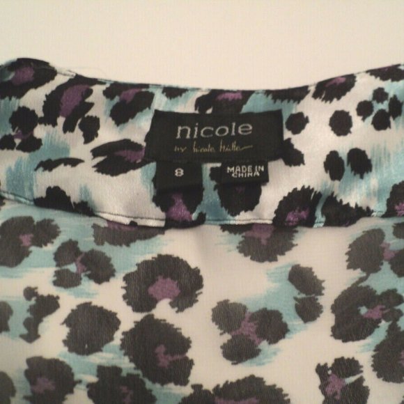 Nicole Miller Sz 8 Leopard Print Top & Inner Tank - Picture 5 of 5